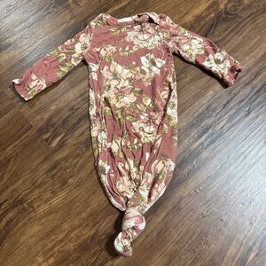 Tullabee Floral Mauve Knotted Sleep Gown 0-3 Months